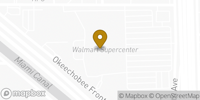 Map showing the location of Walmart Supercenter in Hialeah Gardens, FL 33016