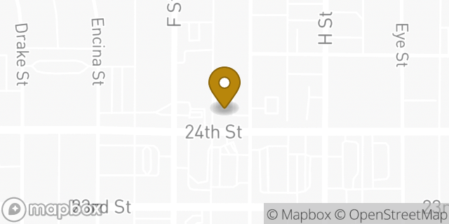Map showing the location of Enterprise Rent-A-Car in Bakersfield, CA 93301