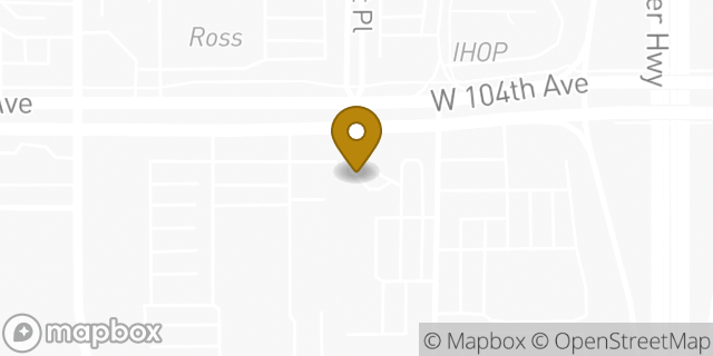 Map showing the location of Amazon Locker - Kamakou in Northglenn, CO 80234