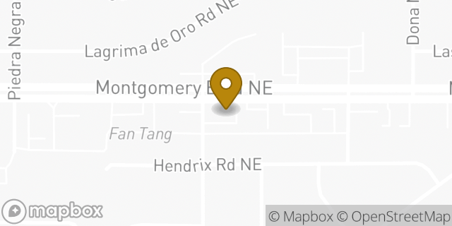 Map showing the location of Enterprise Rent-A-Car in Albuquerque, NM 87111
