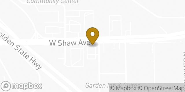 Map showing the location of Starbucks in Fresno, CA 93722