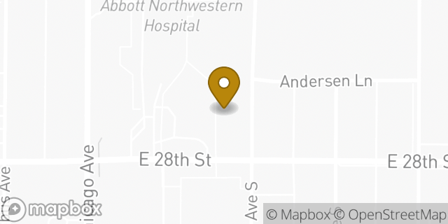 Map showing the location of Allina Health Weight Management Clinic - Abbott Northwestern in Minneapolis, MN 55407
