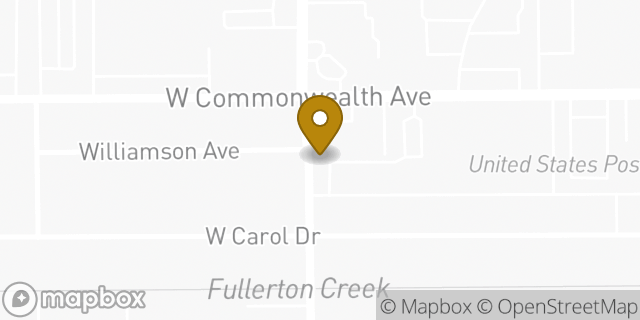 Map showing the location of 7-Eleven in Fullerton, CA 92833