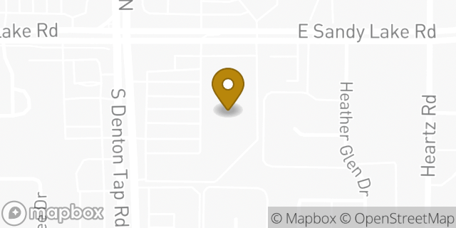 Map showing the location of Planet Fitness in Coppell, TX 75019