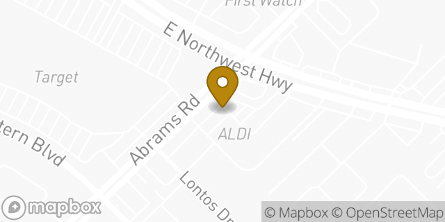 Map showing the location of Aldi in Dallas, TX 75214