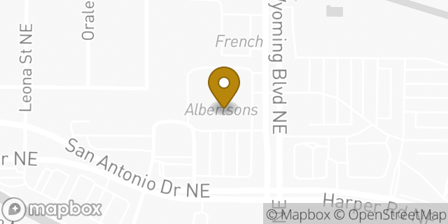 Map showing the location of Albertsons Market in Albuquerque, NM 87109