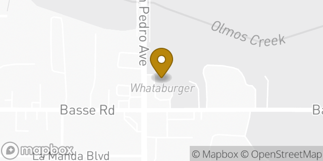 Map showing the location of San Pedro & Basse in San Antonio, TX 78212