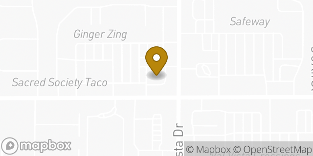 Map showing the location of Starbucks in Mesa, AZ 85206