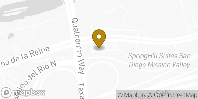 Map showing the location of Starbucks in San Diego, CA 92108