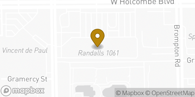 Map showing the location of Coinme in Houston, TX 77025