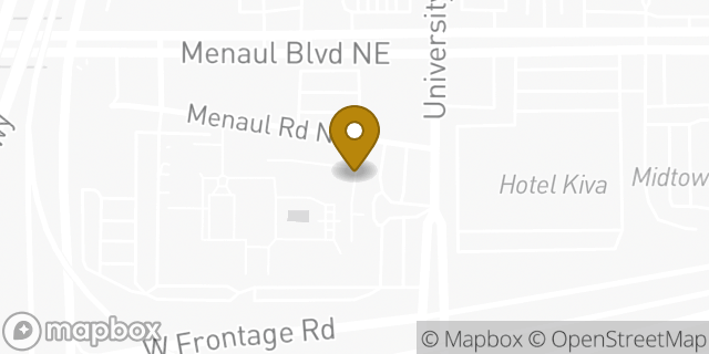 Map showing the location of Avis Car Rental in Albuquerque, NM 87102