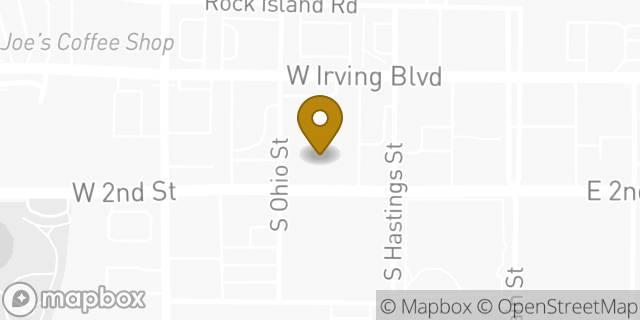Map showing the location of Bank of America Drive-Thru ATM | Irving Downtown Motor Bank in Irving, TX 75060