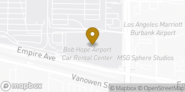 Map showing the location of Budget Car Rental in Burbank, CA 91505
