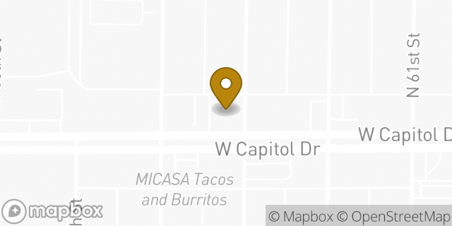 Map showing the location of AutoZone in Milwaukee, WI 53216