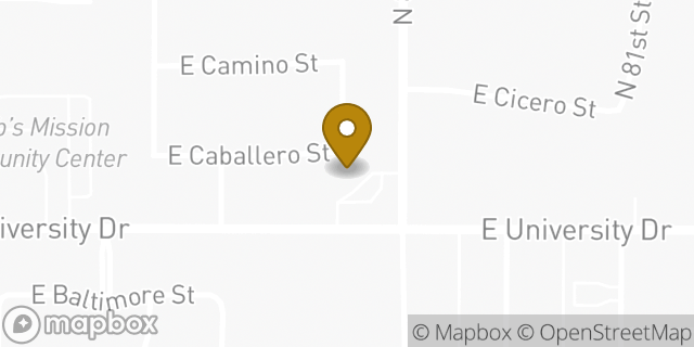 Map showing the location of Amazon Locker - Satin in Mesa, AZ 85207