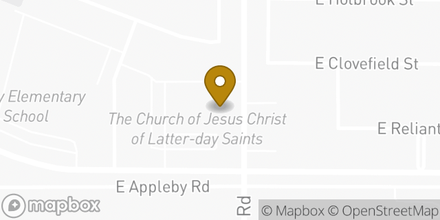 Map showing the location of The Church of Jesus Christ of Latter-day Saints in Chandler, AZ 85286