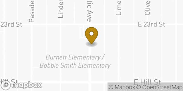 Map showing the location of Church of Jesus Christ Apostolic in Long Beach, CA 90806