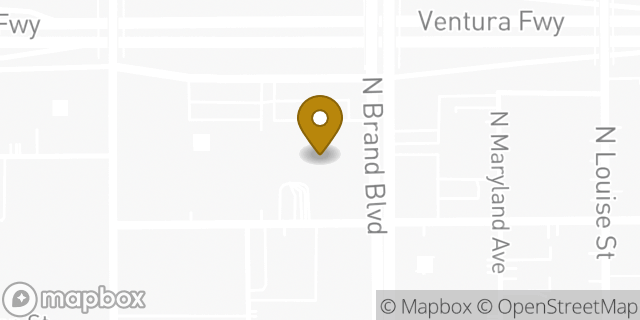 Map showing the location of WeWork Coworking & Office Space in Glendale, CA 91203