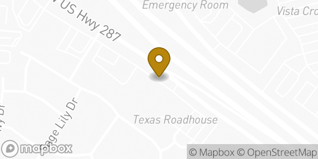 Map showing the location of Texas Roadhouse in Fort Worth, TX 76179