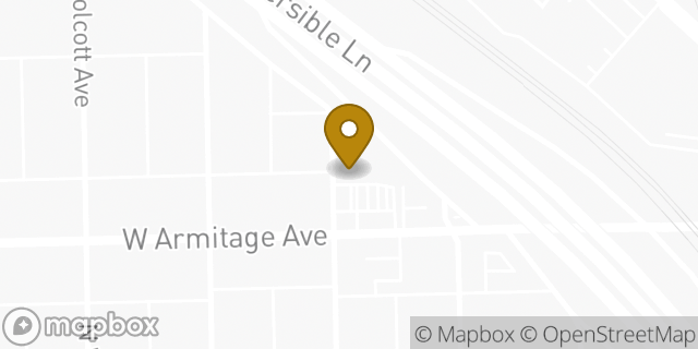 Map showing the location of Dunkin' in Chicago, IL 60622