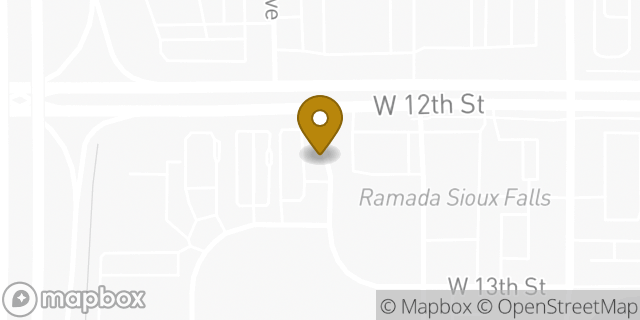 Map showing the location of Starbucks in Sioux Falls, SD 57106