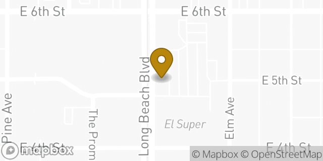 Map showing the location of Starbucks in Long Beach, CA 90802