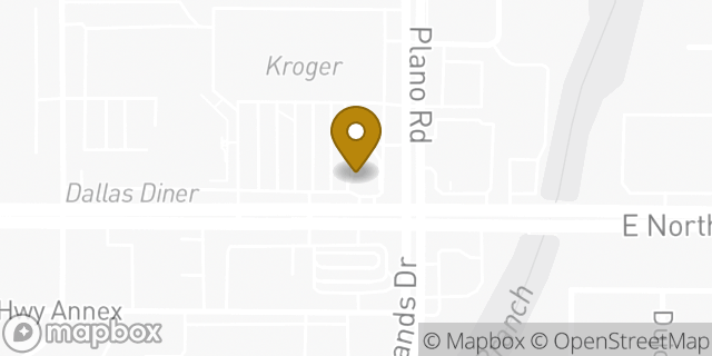 Map showing the location of McDonald's in Dallas, TX 75238