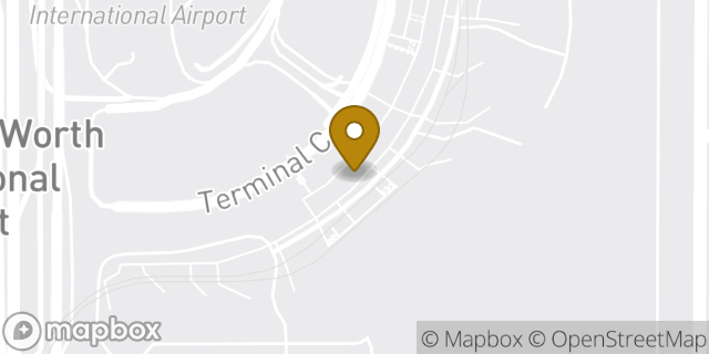 Map showing the location of DFW (Airport Terminal E27) in DFW Airport, TX 75261
