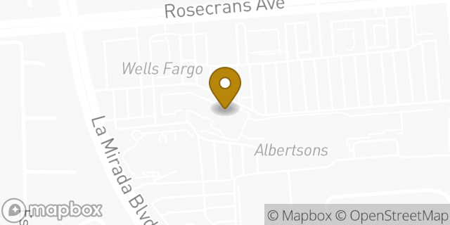 Map showing the location of Chuck E. Cheese in La Mirada, CA 90638