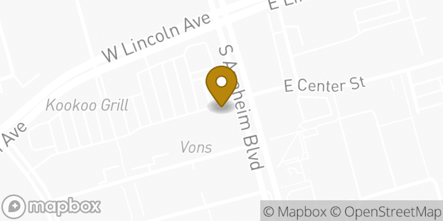 Map showing the location of Subway in Anaheim, CA 92805