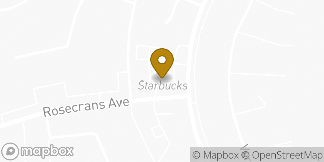 Map showing the location of Starbucks in Fullerton, CA 92835