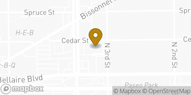Map showing the location of ATM Walgreens in Bellaire, TX 77401