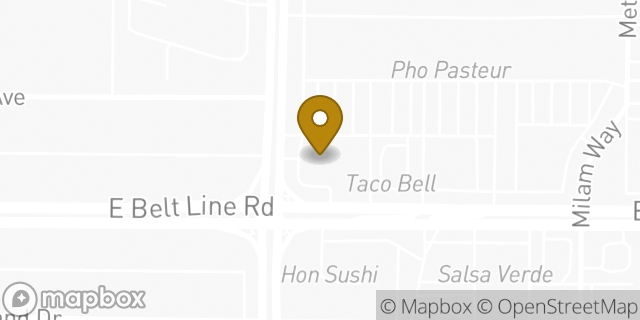 Map showing the location of Amazon Locker - Eugene in Carrollton, TX 75006