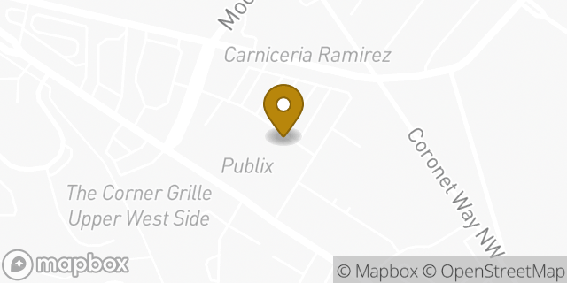 Map showing the location of The UPS Store in Atlanta, GA 30318