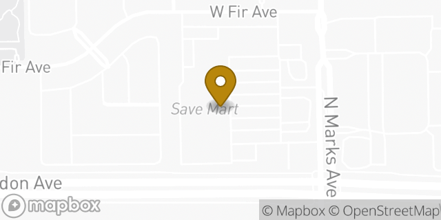 Map showing the location of Coinme in Fresno, CA 93711