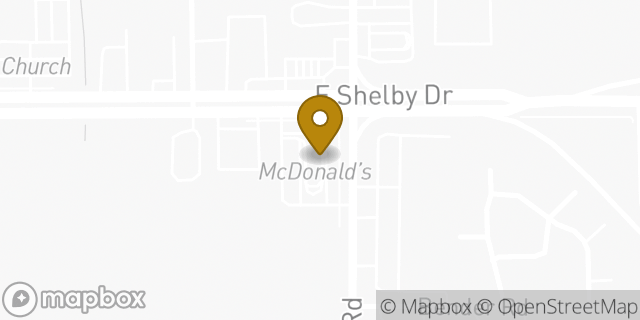 Map showing the location of McDonald's in Memphis, TN 38116