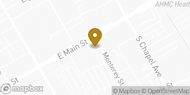 Map showing the location of Bank of America in Alhambra, CA 91801