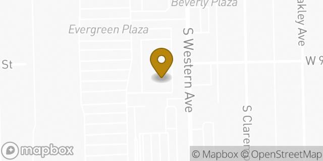 Map showing the location of Bank of America Walk-Up ATM | 95th And Western in Chicago, IL 60805