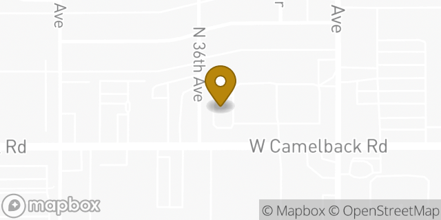 Map showing the location of Camelback in Phoenix, AZ 85019
