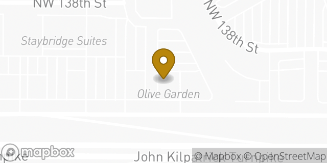 Map showing the location of Olive Garden Italian Restaurant in Oklahoma City, OK 73134