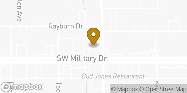 Map showing the location of Amazon Locker - Baran in San Antonio, TX 78221