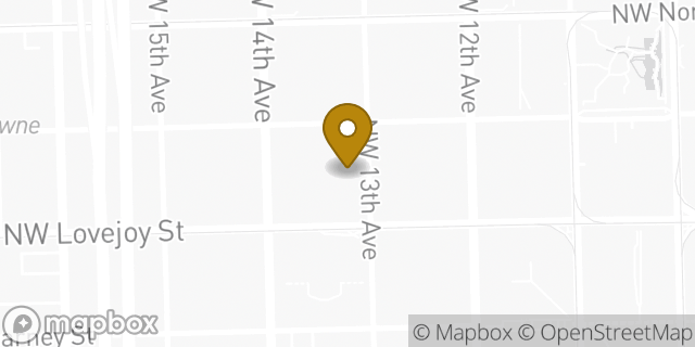 Map showing the location of Starbucks Coffee Company in Portland, OR 97209