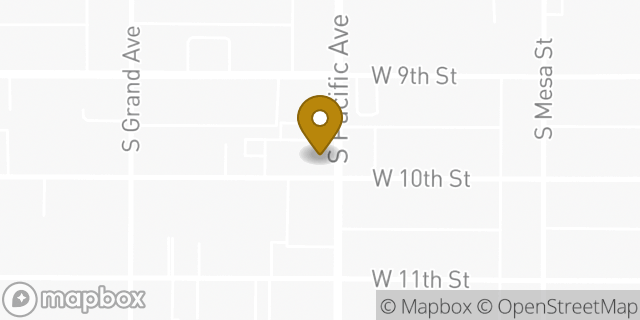 Map showing the location of Bank of America in San Pedro, CA 90731