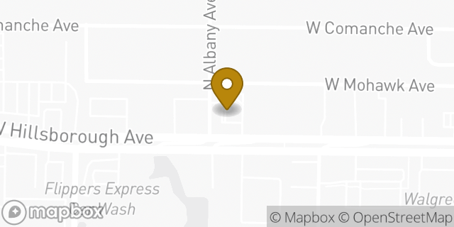 Map showing the location of Starbucks in Tampa, FL 33603