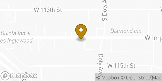 Map showing the location of LAX CrossFit in Inglewood, CA