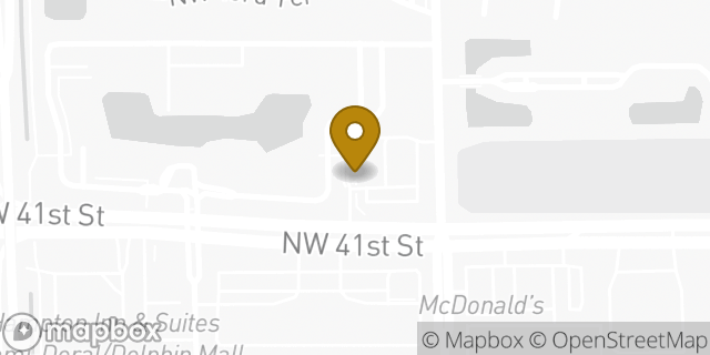 Map showing the location of Starbucks in Doral, FL 33178