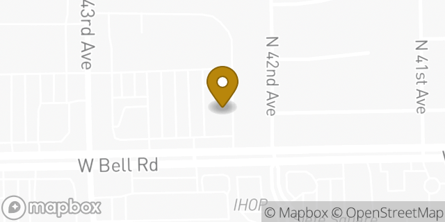 Map showing the location of Banner Urgent Care in Glendale, AZ 85308