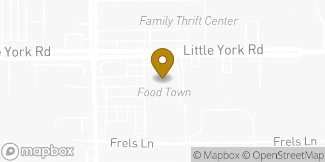 Map showing the location of Coinme in Houston, TX 77076