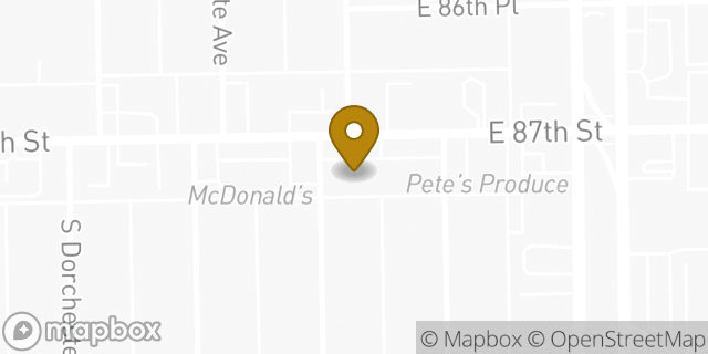 Map showing the location of Subway in Chicago, IL 60619