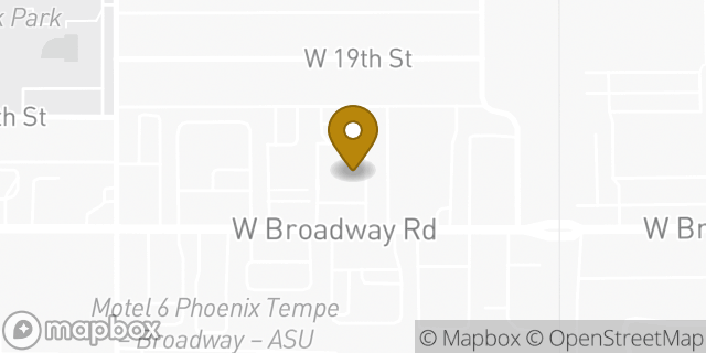 Map showing the location of Chase Bank in Tempe, AZ 85282